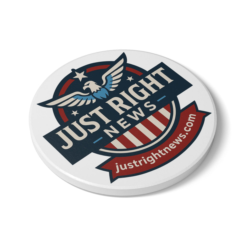 Patriotic Ceramic Coaster with Eagle Design | Just Right News Drinkware, Home Decor, Gift for Freedom Lovers, Americana Style