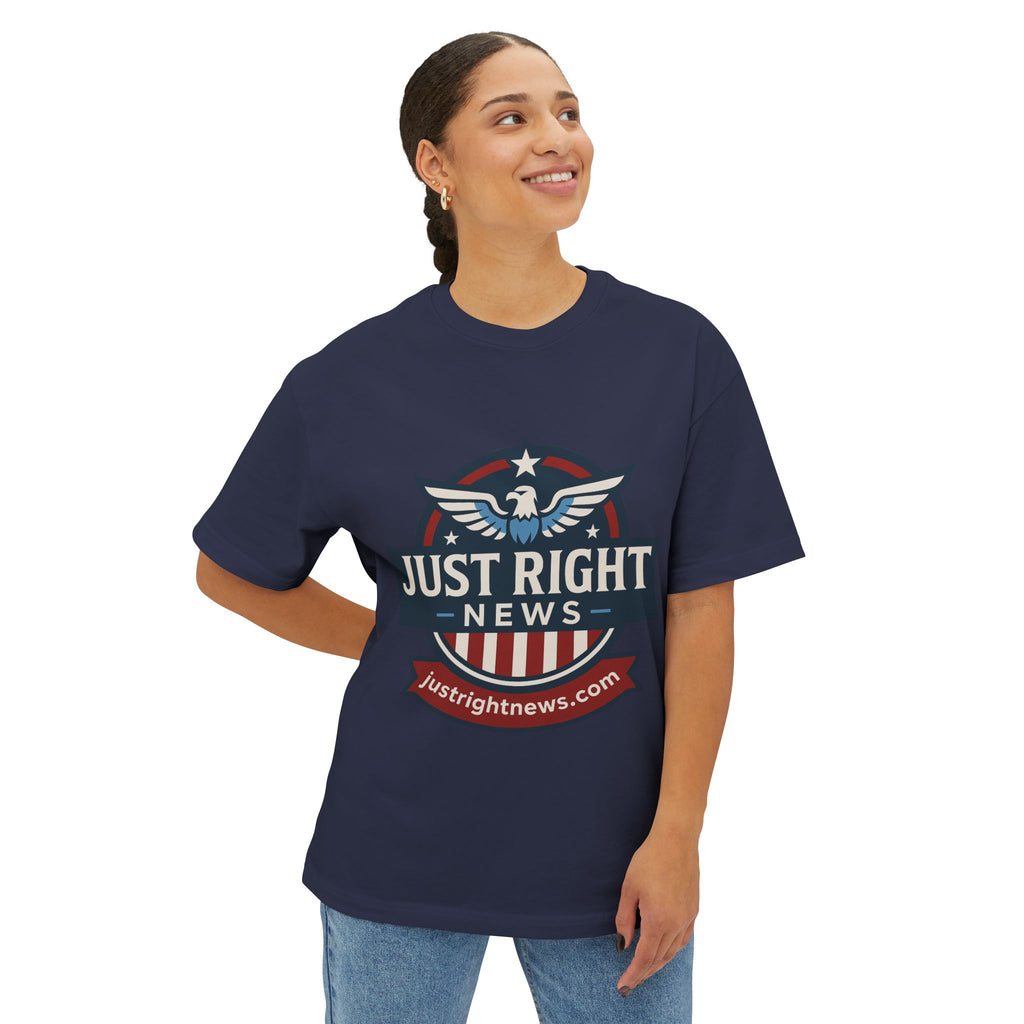 Patriotic Oversized T-Shirt, Just Right News Tee, American Flag Shirt, Comfortable Unisex Top, Casual Summer Wear