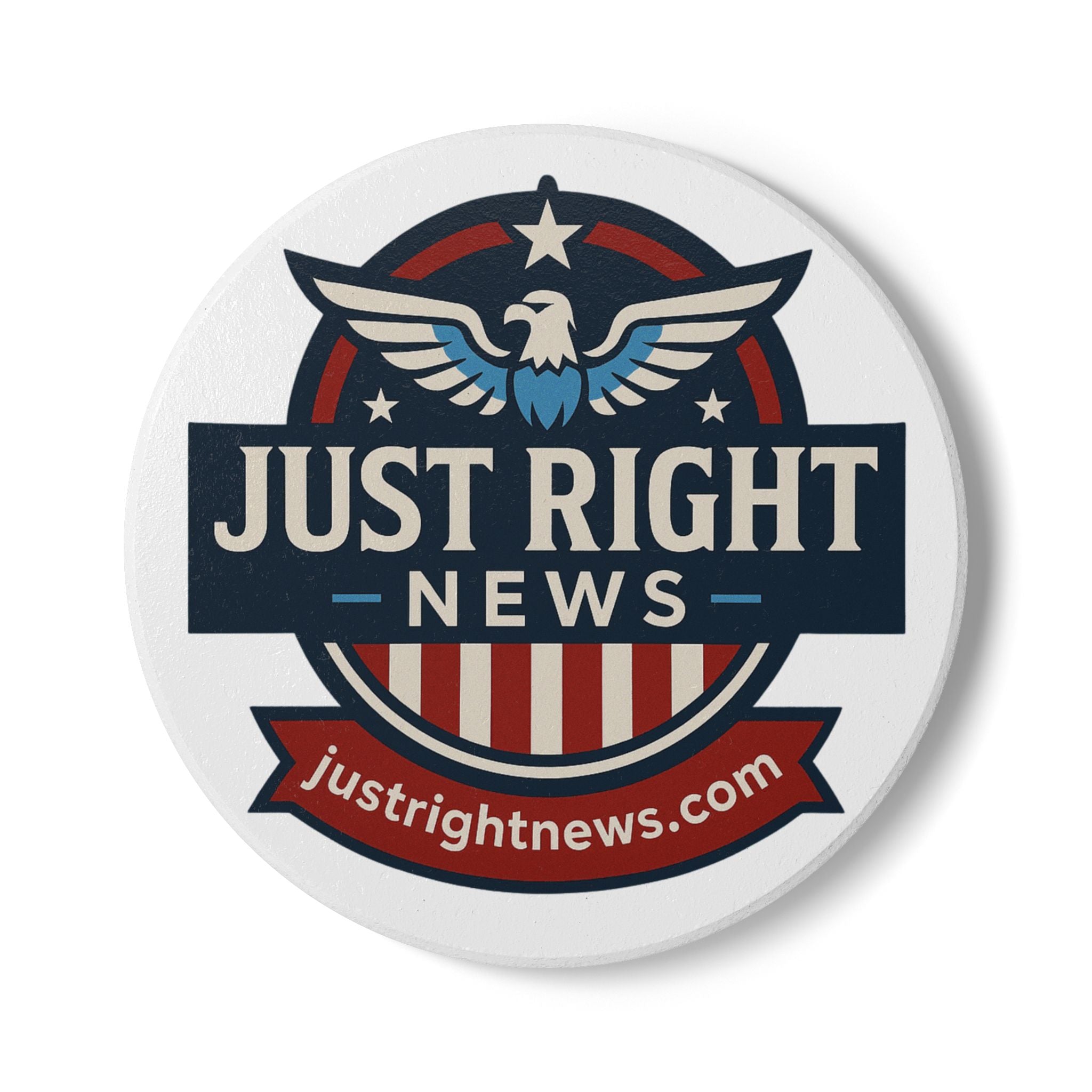 Patriotic Ceramic Coaster with Eagle Design | Just Right News Drinkware, Home Decor, Gift for Freedom Lovers, Americana Style